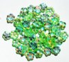 50 3x8mm Transparent Light Green AB Cupped Flower Beads
